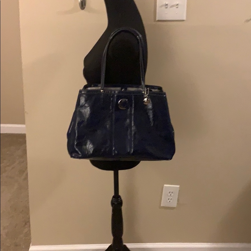Coach Purse Blue Patent Leather